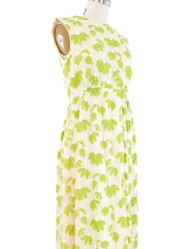 Embroidered Sleeveless Gauze Dress Dress arcadeshops.com