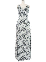 Jacquard Silver Lame Gown Dress arcadeshops.com
