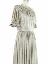 Emilia Wickstead Metallic Ruffle Sleeve Dress Dress arcadeshops.com