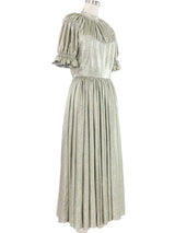Emilia Wickstead Metallic Ruffle Sleeve Dress Dress arcadeshops.com