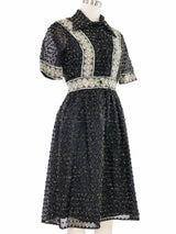 Oscar de la Renta Tufted Metallic Shirt Dress Dress arcadeshops.com