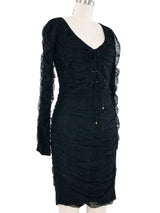 Roberto Cavalli Ruched Lace Dress Dress arcadeshops.com