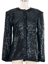 Yves Saint Laurent Black Sequin Jacket Jacket arcadeshops.com