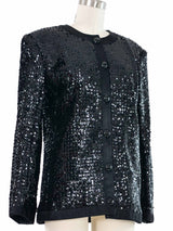 Yves Saint Laurent Black Sequin Jacket Jacket arcadeshops.com