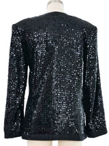 Yves Saint Laurent Black Sequin Jacket Jacket arcadeshops.com
