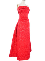 Arnold Scaasi Metallic Red Brocade Dress Dress arcadeshops.com
