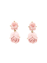 Oscar de la Renta Carved Rose Drop Earrings Jewelry arcadeshops.com