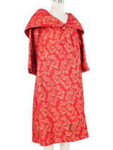 Metallic Floral Brocade Swing Coat Outerwear arcadeshops.com