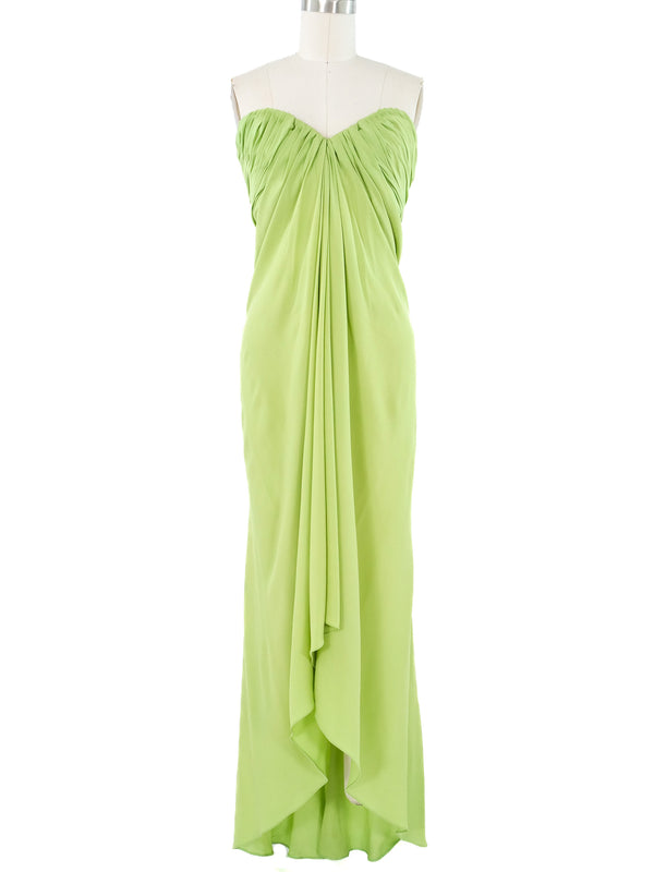 Oscar de la Renta Draped Chiffon Gown Dress arcadeshops.com