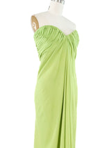 Oscar de la Renta Draped Chiffon Gown Dress arcadeshops.com
