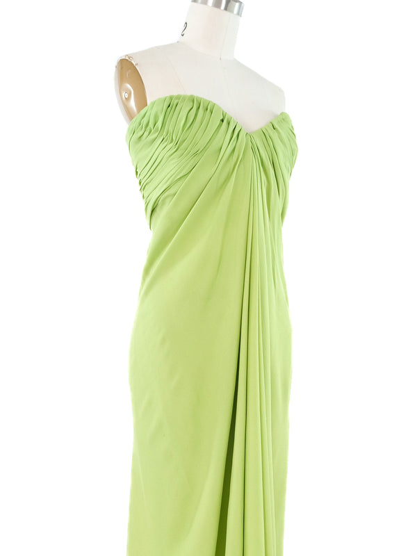 Oscar de la Renta Draped Chiffon Gown Dress arcadeshops.com