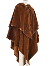 Brown Corduroy Hooded Cape Outerwear arcadeshops.com