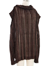 Issey Miyake Metallic Brown Tunic Top arcadeshops.com