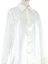 2018 Comme des Garcons White Satin Shirt Dress Dress arcadeshops.com