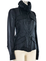 2002 Tom Ford Gucci Black Satin Jacket Jacket arcadeshops.com