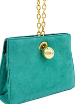 Jean Claude Jitrois Teal Suede Mini Bag Accessory arcadeshops.com
