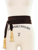 Judith Leiber Metal Tassel Suede Sash Belt Accessory arcadeshops.com