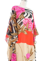 1970s Hanae Mori Kimono Sleeve Cotton Gown Dress arcadeshops.com