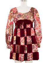 1960s Malcolm Starr Patchwork Babydoll Dress Dress arcadeshops.com