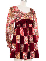 1960s Malcolm Starr Patchwork Babydoll Dress Dress arcadeshops.com