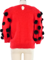 Red Angora Polka Dot Sweater Top arcadeshops.com
