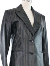 Giuliana Teso Pinstripe Leather Jacket Jacket arcadeshops.com