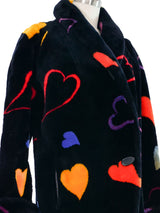 Donnybrook Multicolor Heart Motif Faux Fur Coat Outerwear arcadeshops.com