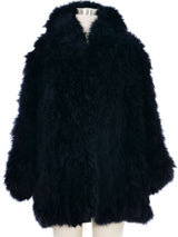 Black Marabou Feather Coat Jacket arcadeshops.com