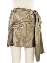 Saint Laurent Gold Lame Skirt Bottom arcadeshops.com