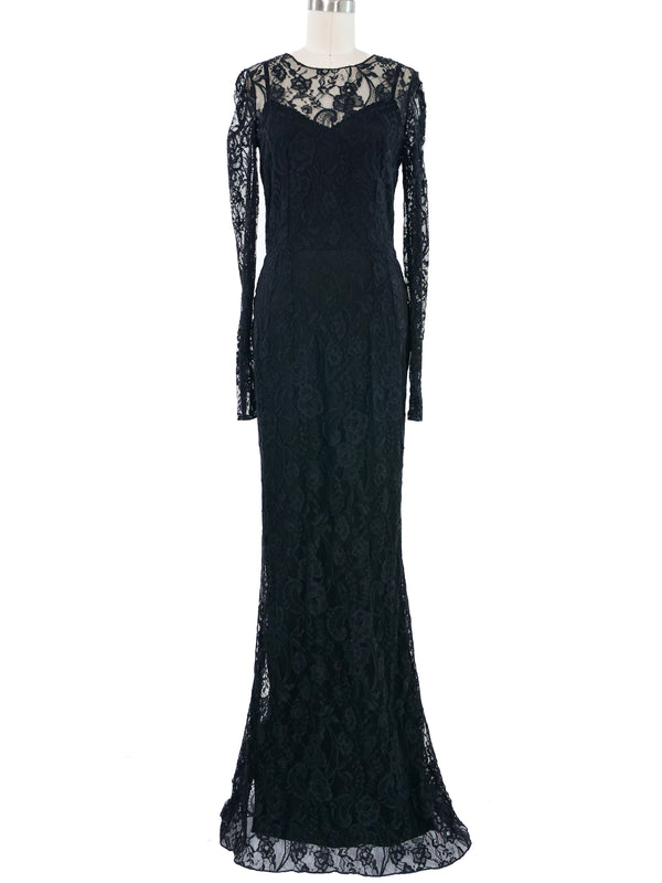 Dolce & Gabbana Black Lace Gown