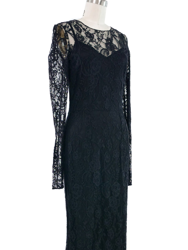 Dolce & Gabbana Black Lace Gown