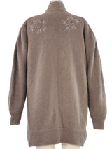 Embellished Taupe Angora Cardigan Jacket arcadeshops.com