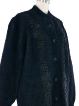 Embellished Black Angora Cardigan Jacket arcadeshops.com
