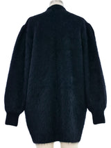 Embellished Black Angora Cardigan Jacket arcadeshops.com