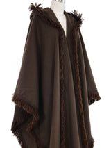 1977 Yves Saint Laurent Fringe Trimmed Hooded Cape Outerwear arcadeshops.com
