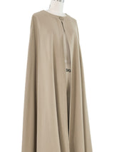 1970s Yves Saint Laurent Sage Wool Cape Outerwear arcadeshops.com