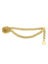 Chanel Goldtone Perfume Bottle Chain Belt Accessory arcadeshops.com