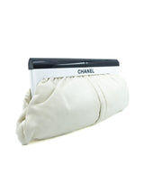 Chanel Ivory Leather Lucite Handle Clutch Accessory arcadeshops.com