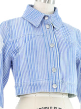 2000s Chanel Striped Denim Jacket Jacket arcadeshops.com