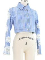 2000s Chanel Striped Denim Jacket Jacket arcadeshops.com