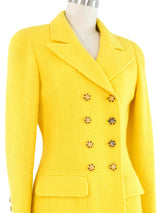 1996 Chanel Yellow Tweed Jacket Jacket arcadeshops.com