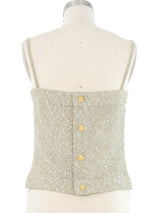 1999 Chanel Tweed Champagne Tank Top arcadeshops.com