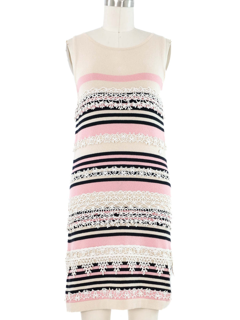 2000s Chanel Striped Knit Mini Dress