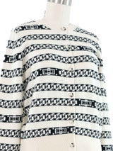 Chanel Chain Intarsia Cardigan Top arcadeshops.com