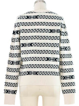 Chanel Chain Intarsia Cardigan Top arcadeshops.com