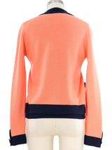 1997 Chanel Peach Knit Cardigan Set Top arcadeshops.com