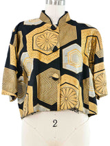 Golden Brocade Cropped Jacket Top arcadeshops.com