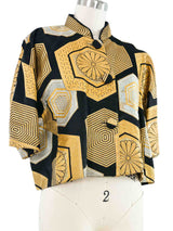 Golden Brocade Cropped Jacket Top arcadeshops.com