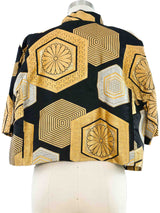 Golden Brocade Cropped Jacket Top arcadeshops.com