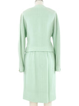 1980s Chanel Mint Double Breasted Skirt Suit Suit arcadeshops.com